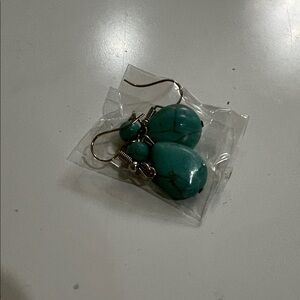 Turquoise Teardrop Dangle Earrings - Women Jewelry